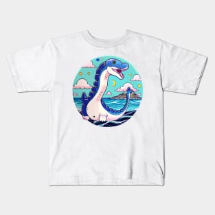 Mellowfin the Kawaii Plesiosaurus Kids T-Shirt